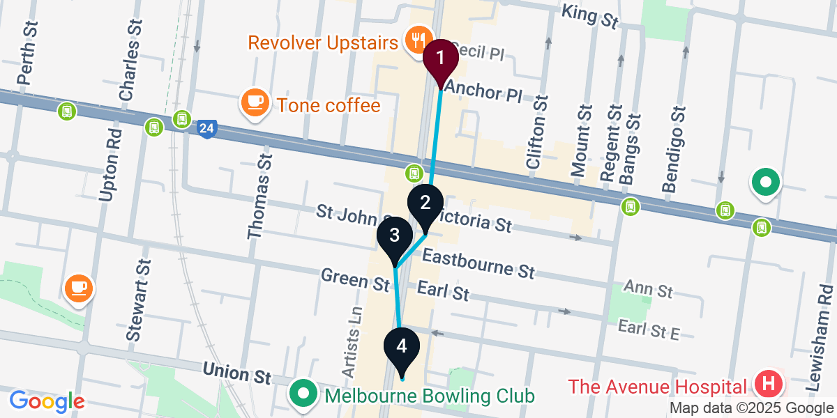 Map for Windsor Bar Crawl