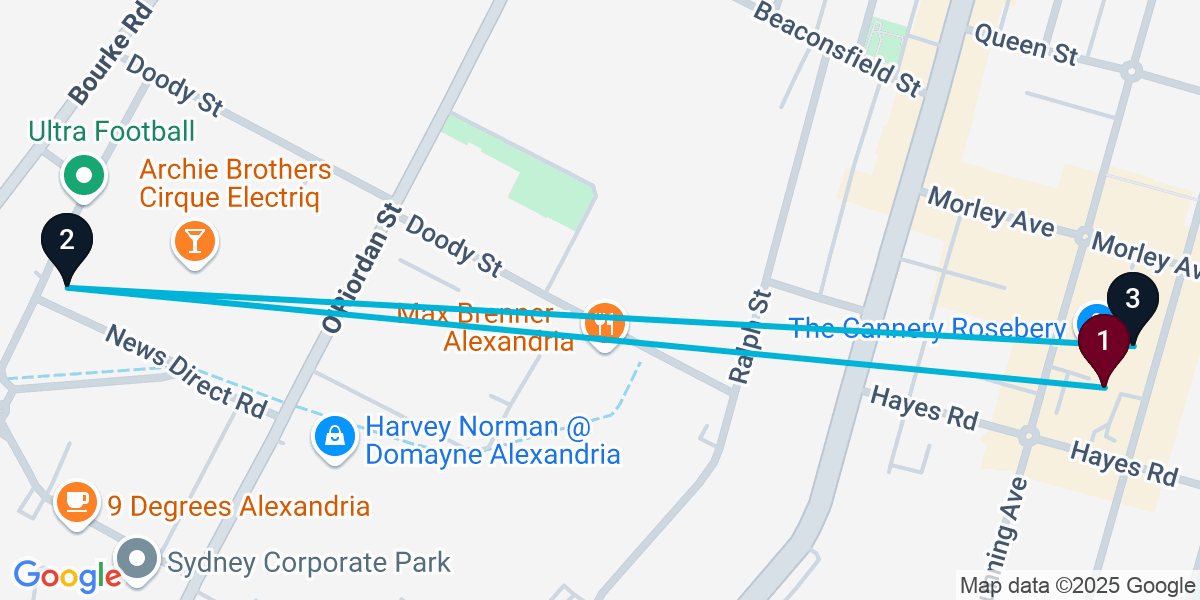 Map for 3-Stop Rosebery Brewery Bar Crawl