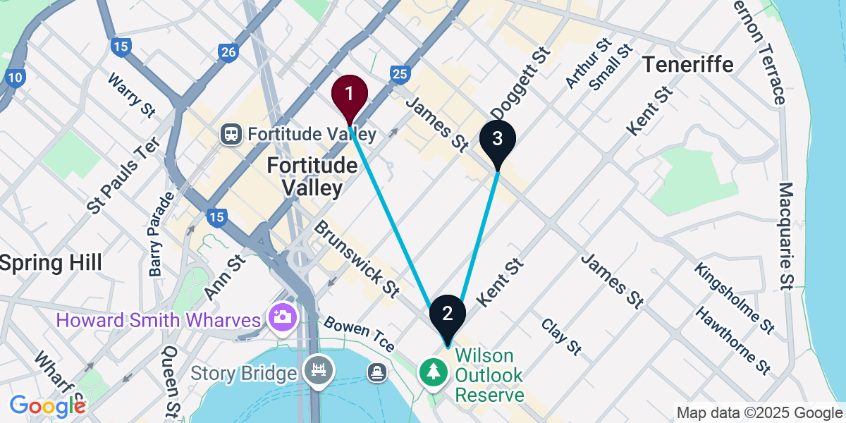 Map for New Farm Pub Crawl