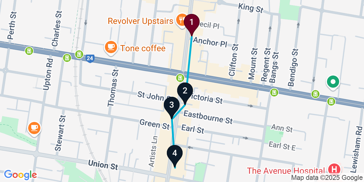 Map for Windsor Bar Crawl