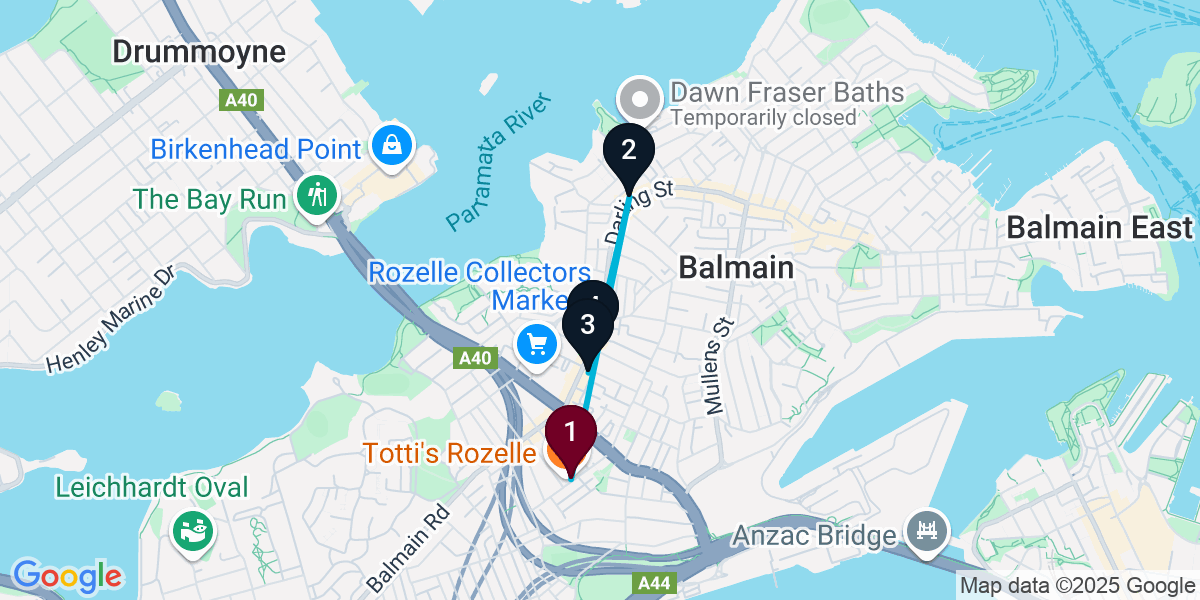 Map for 4-Stop Rozelle Wine bar Bar Crawl