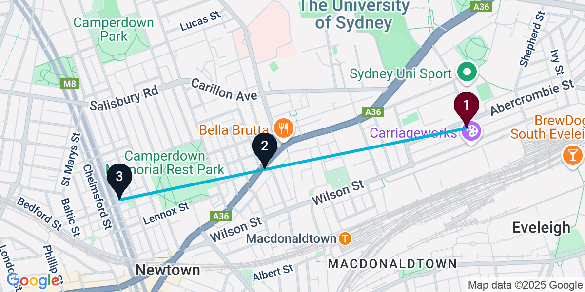 Map for 3-Stop Darlington Pub Bar Crawl