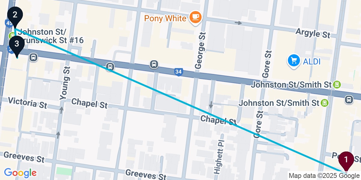 Map for Fitzroy Cocktail Bar Crawl