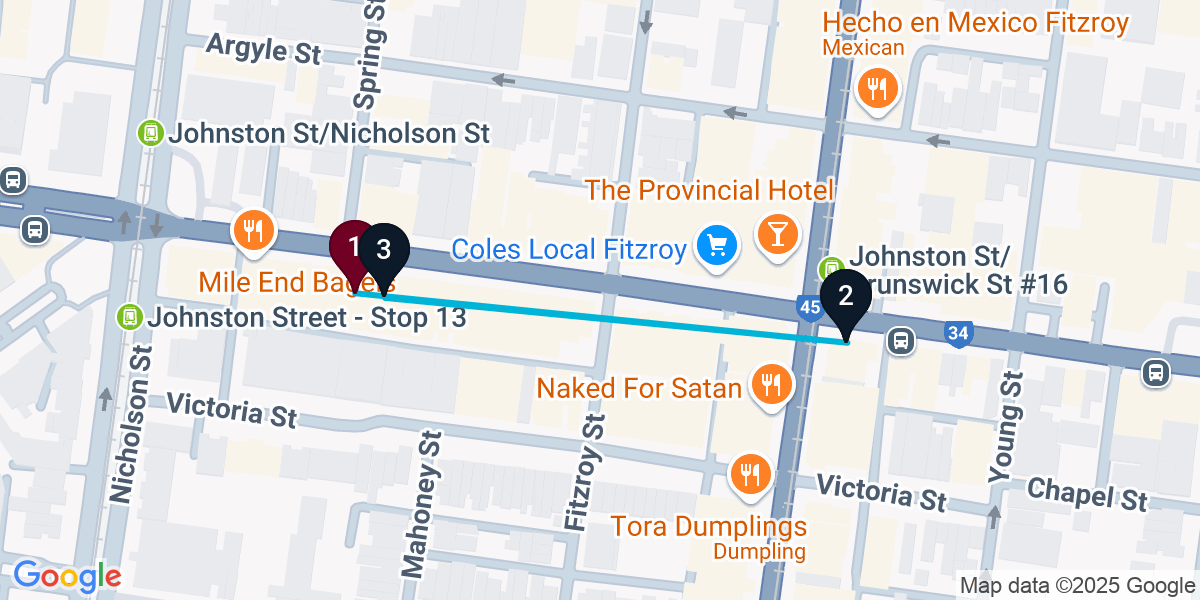 Map for Fitzroy Bar Crawl