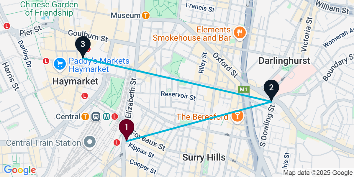 Map for Quick Surry Hills Pub Crawl