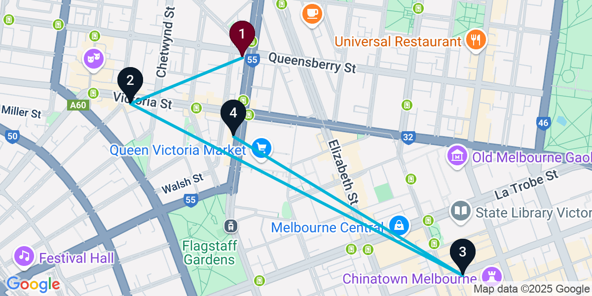 Map for Curated North West Melbourne Bar Crawl