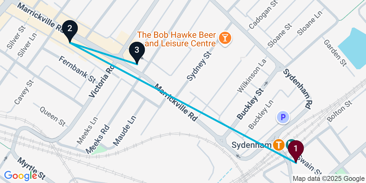 Map for 3-Stop Sydenham Wine bar Bar Crawl