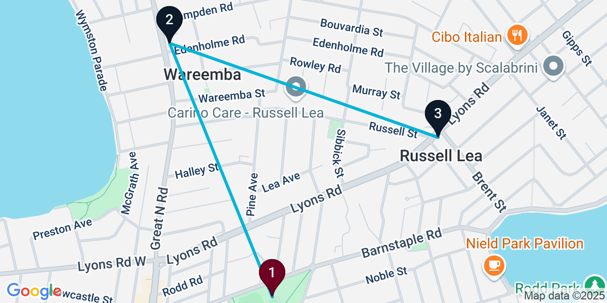 Map for 3-Stop Five Dock Wine bar Bar Crawl