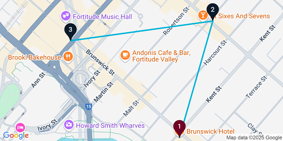 Map for New Farm Pub Crawl