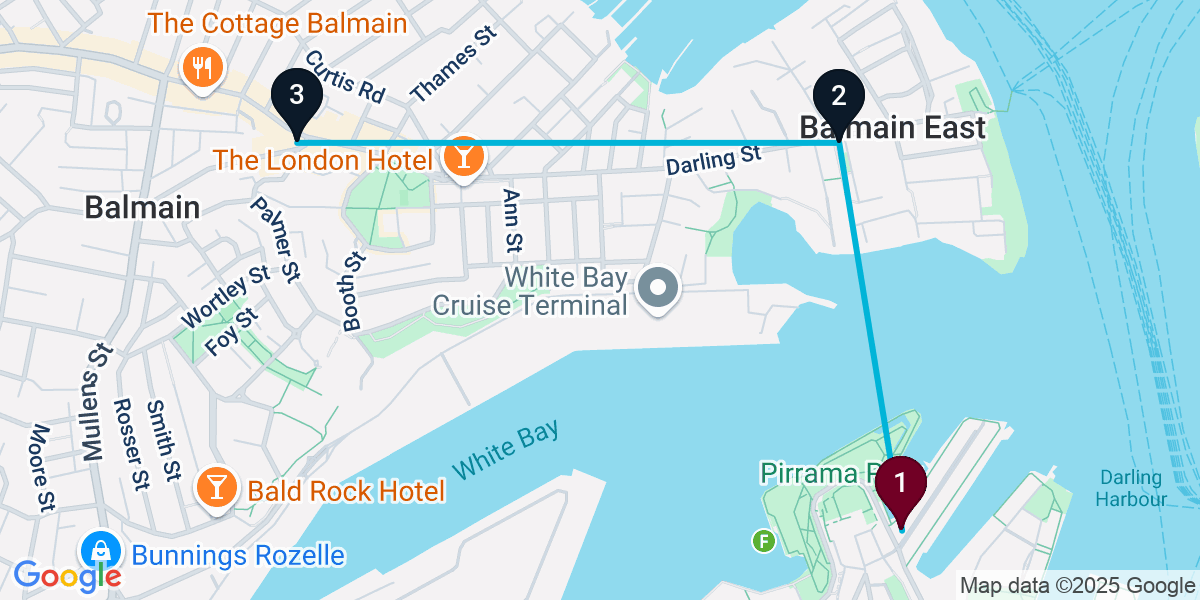 Map for 3-Stop Pyrmont Pub Bar Crawl
