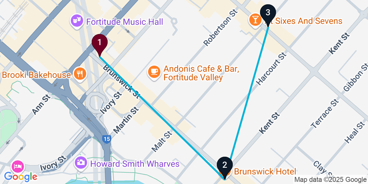 Map for New Farm Pub Crawl