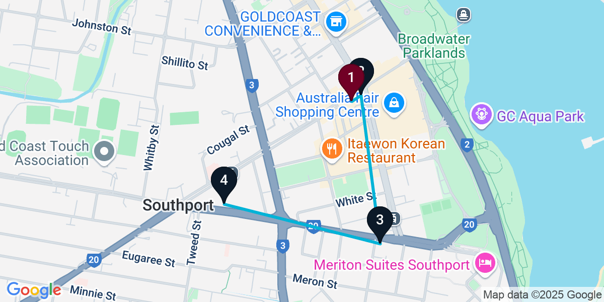 Map for Walkable Southport Pub Crawl
