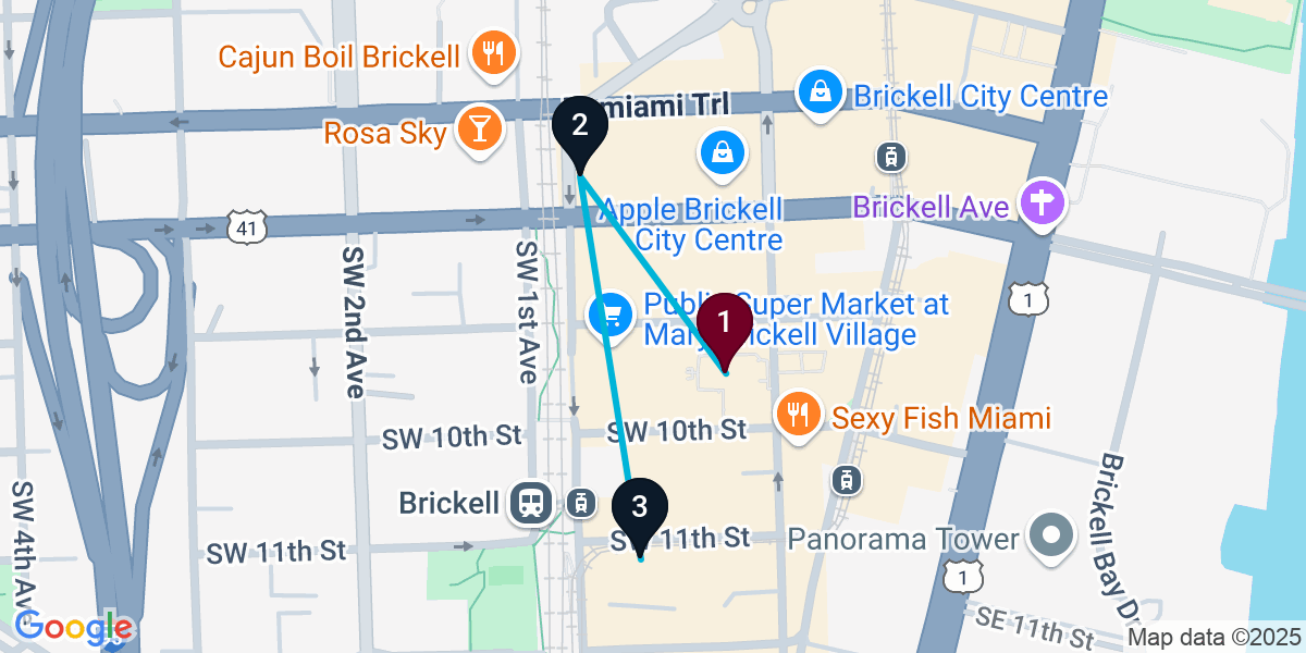 Map for Short Miami Bar Crawl
