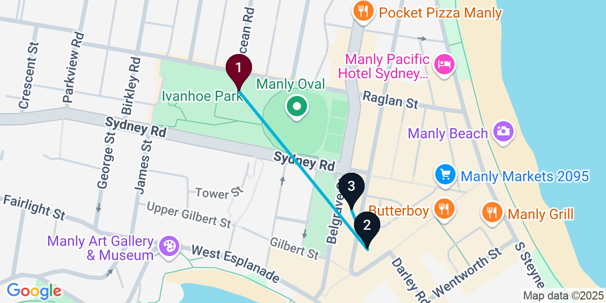 Map for 3-Stop Manly Wine bar Bar Crawl