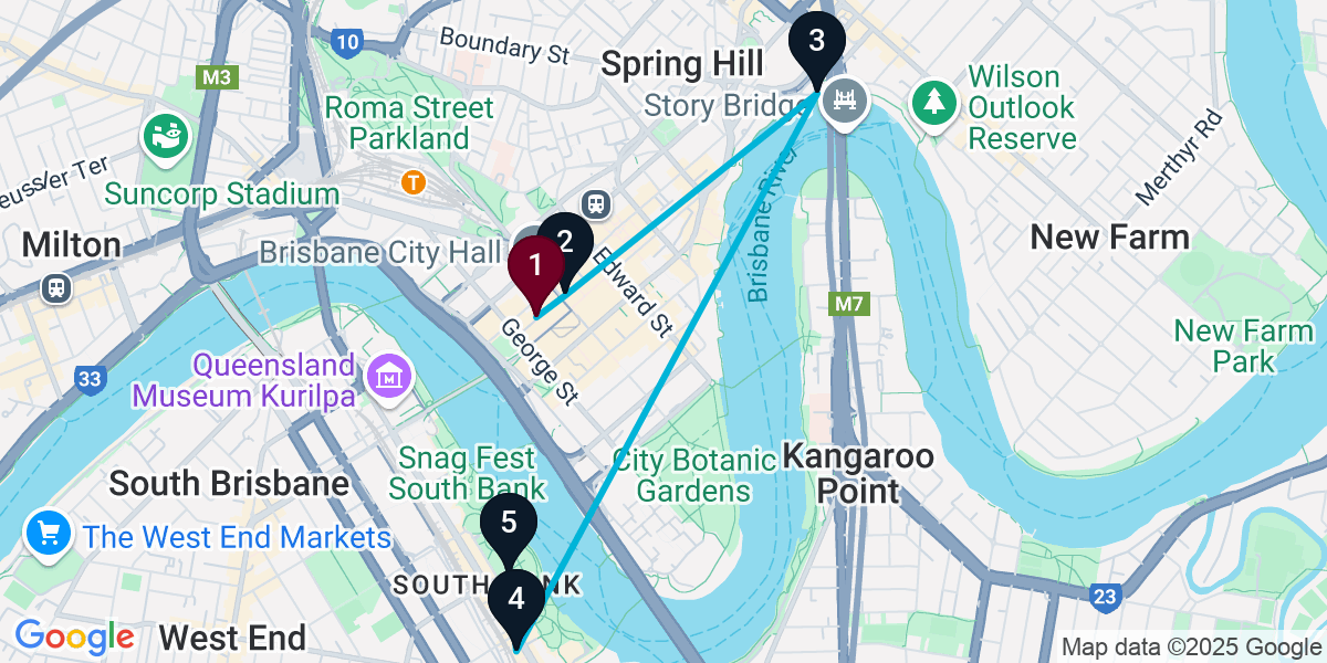 Map for Awesome Bar Crawl in Brisbane City