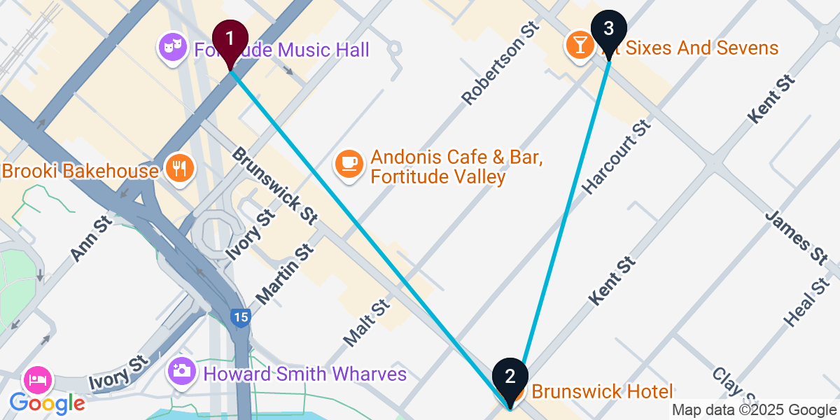 Map for New Farm Pub Crawl