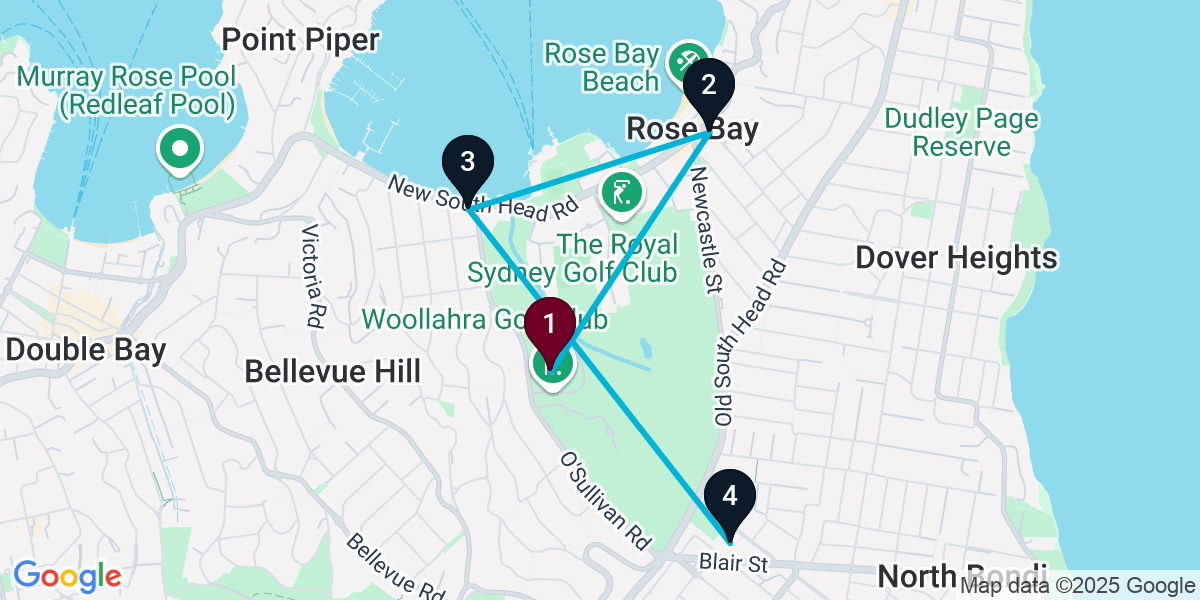 Map for 4-Stop Bellevue Hill Bar Crawl