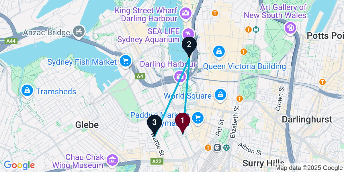 Map for 3-Stop Ultimo Wine bar Bar Crawl