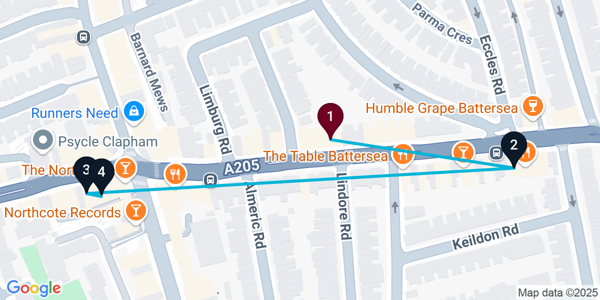Map for Essential London Cocktail Bar Crawl