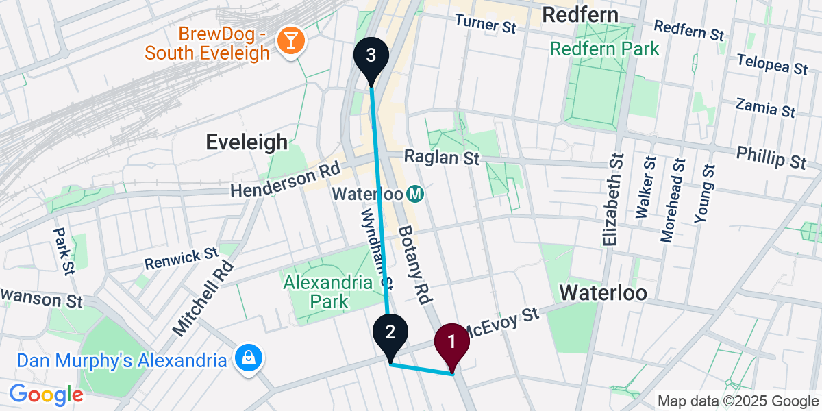 Map for 3-Stop Alexandria Brewery Bar Crawl