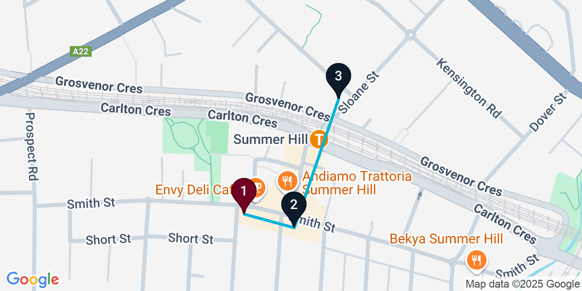 Map for 3-Stop Summer Hill Wine bar Bar Crawl
