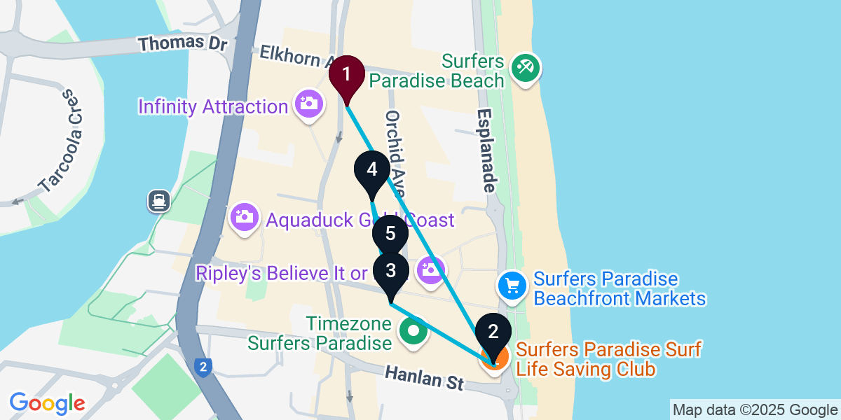 Map for Awesome Bar Crawl in City of Gold Coast