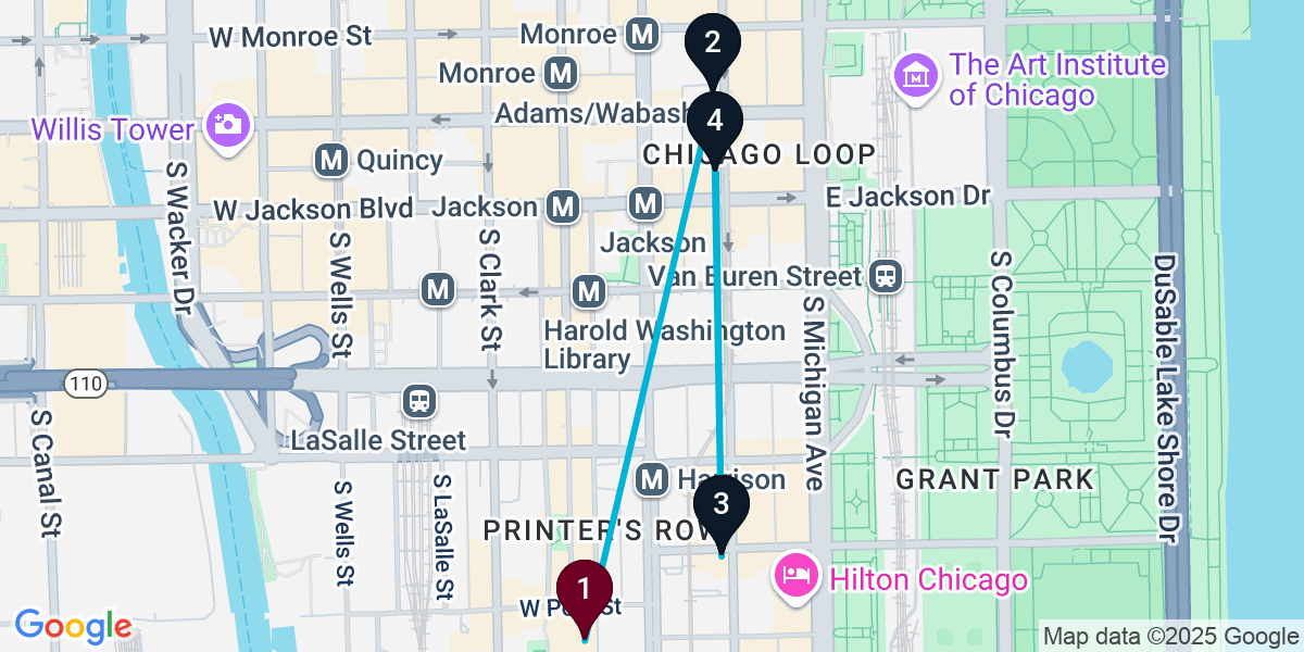 Map for Essential Chicago Loop Bar Crawl