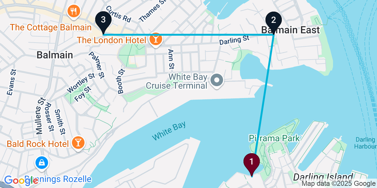 Map for 3-Stop Pyrmont Pub Bar Crawl