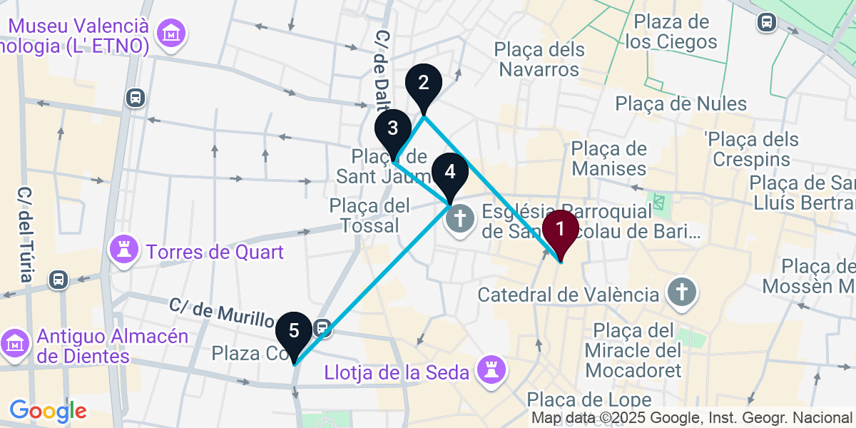 Map for Epic Ciutat Vella Cocktail Bar Crawl