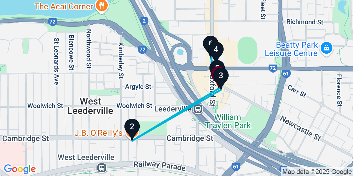 Map for 6-Stop Leederville Live music Bar Crawl