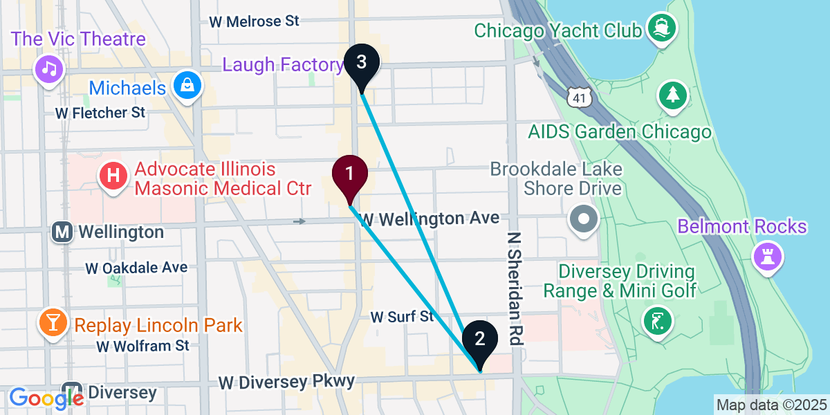 Map for Compact Lake View East Pub Crawl
