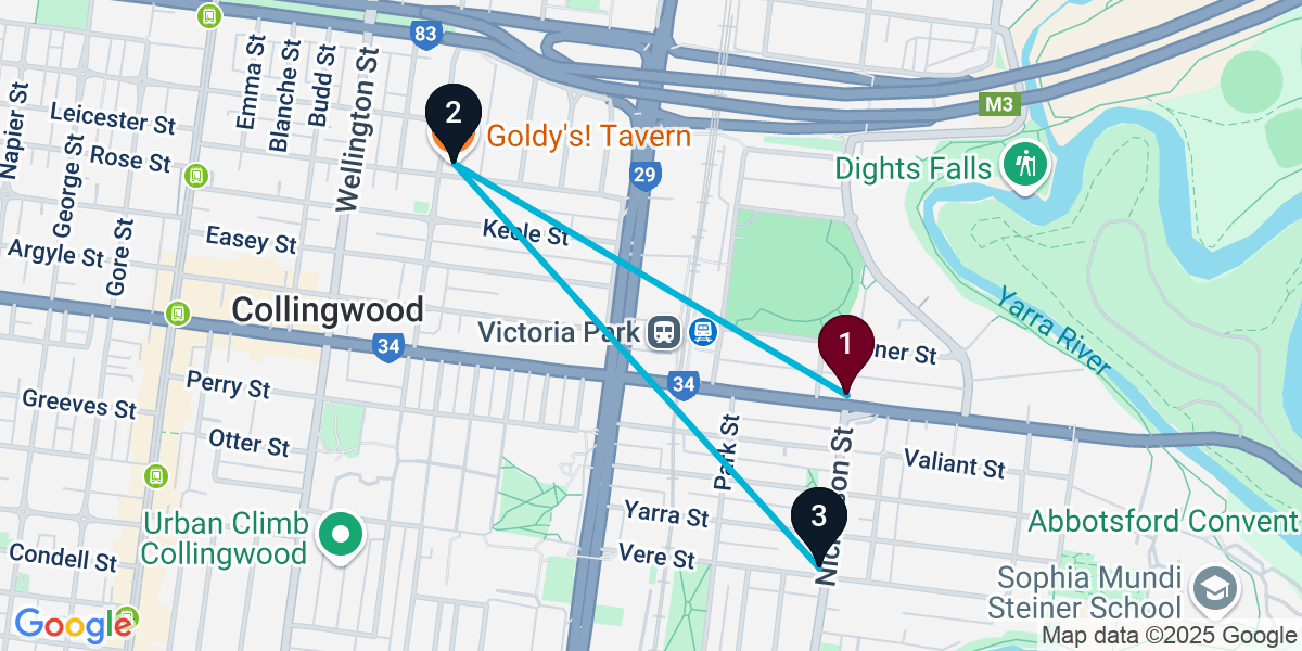 Map for Compact Abbotsford Pub Crawl