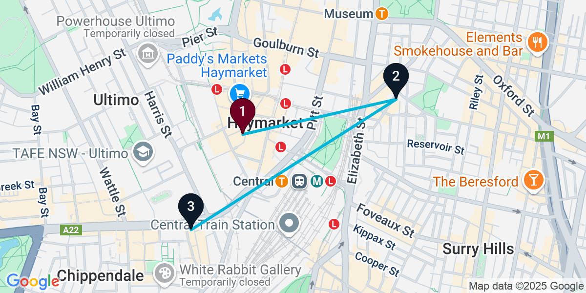 Map for 3-Stop Haymarket Bar Crawl