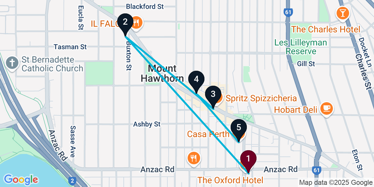 Map for 5-Stop Leederville Wine bar Bar Crawl