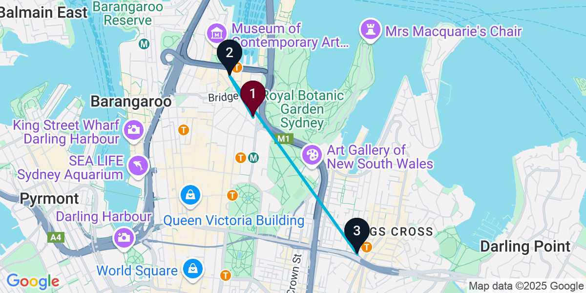 Map for 3-Stop Sydney Live music Bar Crawl