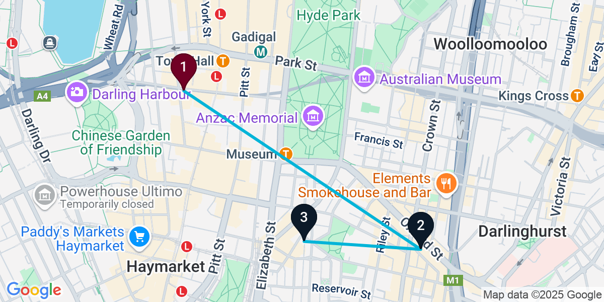 Map for 3-Stop Sydney Brewery Bar Crawl