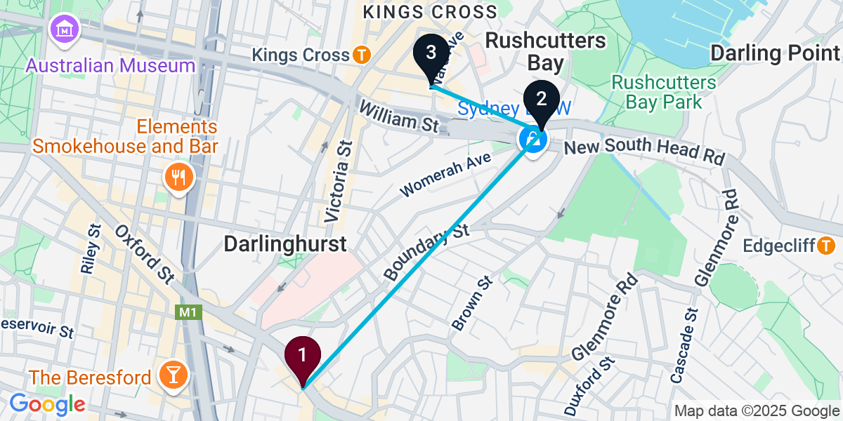 Map for 3-Stop Paddington Wine bar Bar Crawl