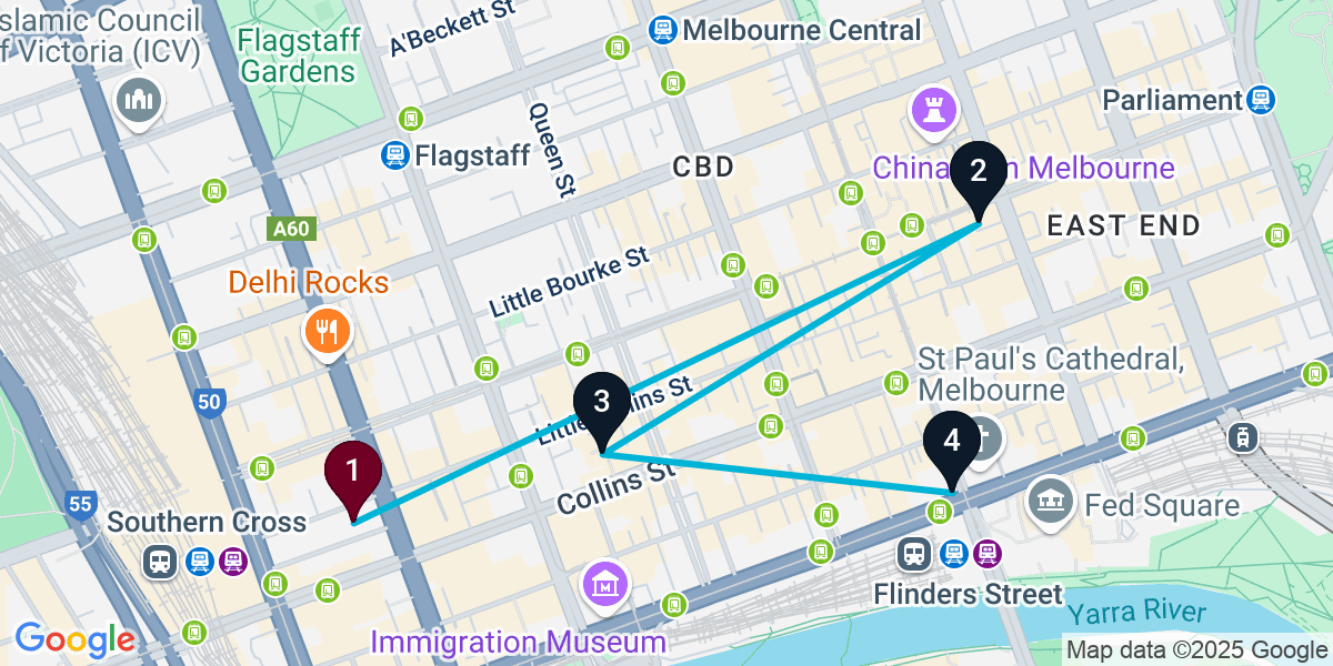 Map for Melbourne Pub Crawl