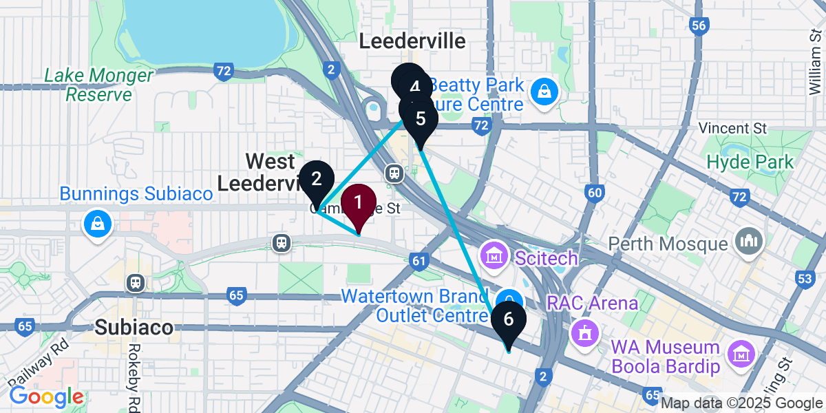 Map for 7-Stop West Leederville Live music Bar Crawl