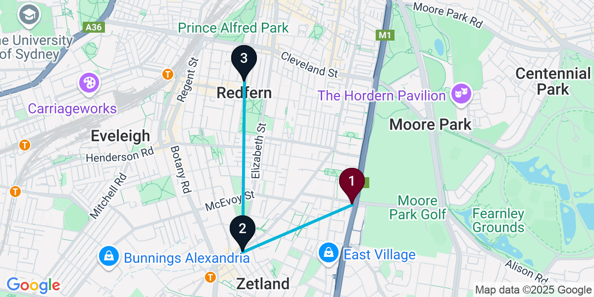 Map for 3-Stop Waterloo Pub Bar Crawl