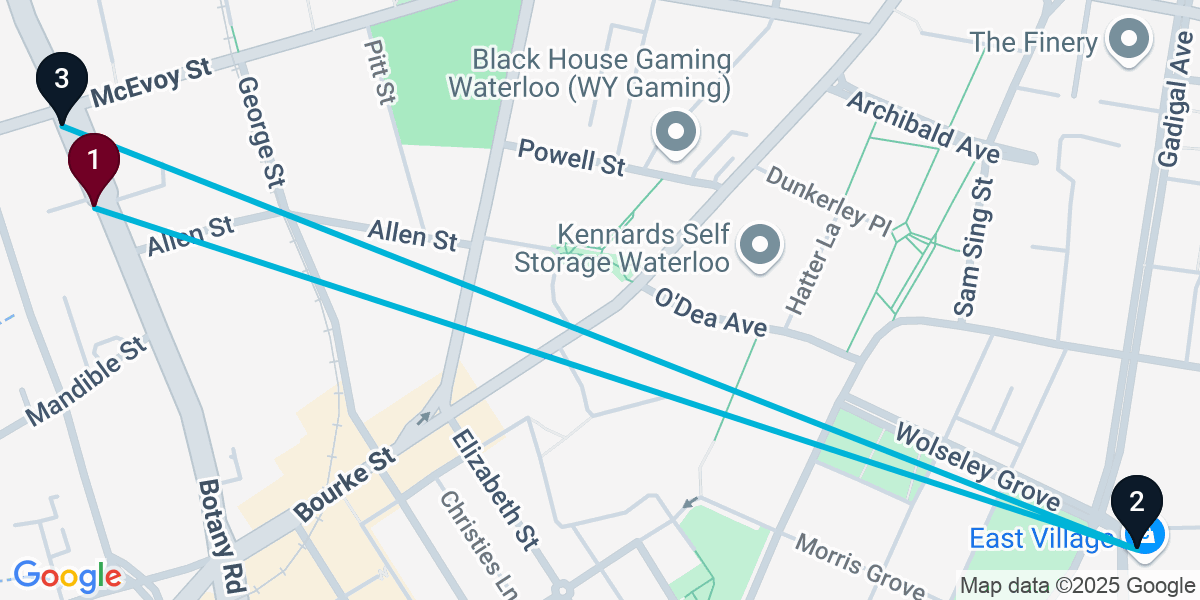 Map for 3-Stop Alexandria Pub Bar Crawl