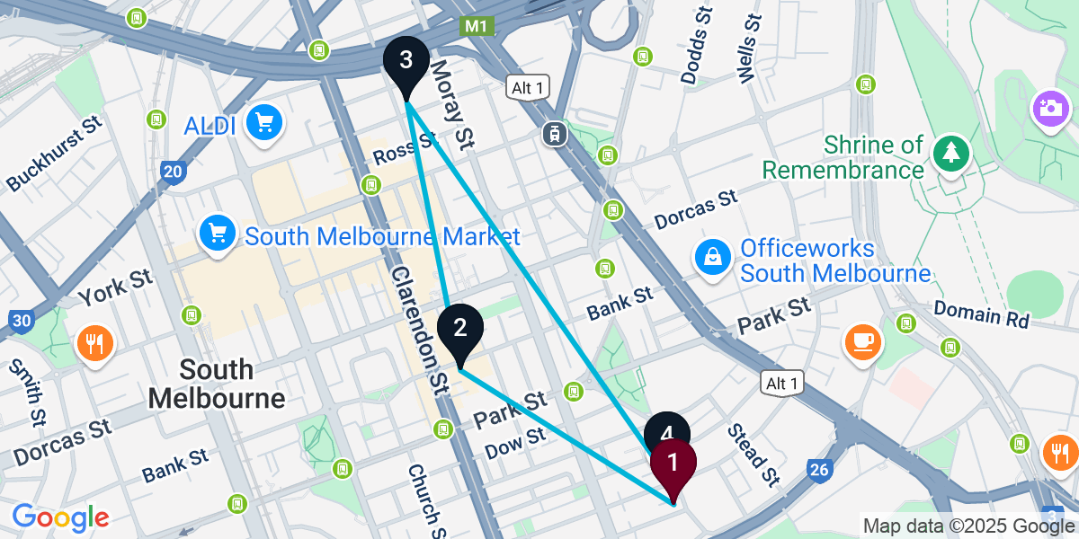 Map for Signature South Melbourne Bar Crawl