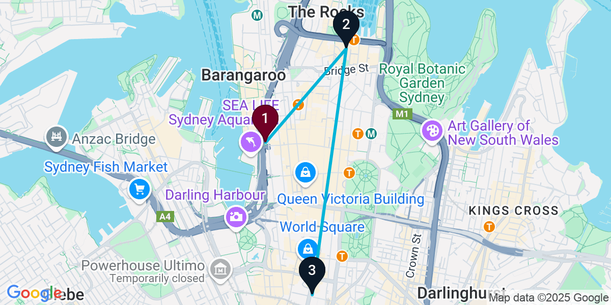 Map for 3-Stop Sydney Live music Bar Crawl
