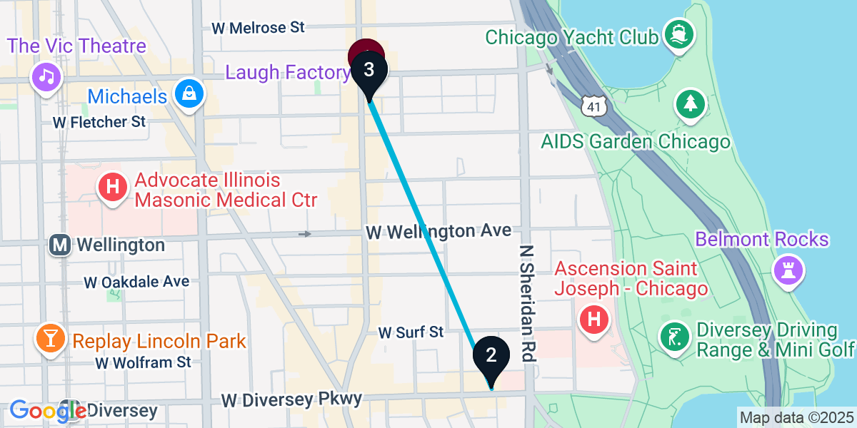 Map for Compact Lake View East Pub Crawl