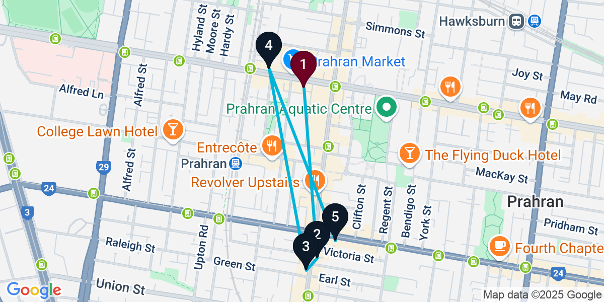 Map for Windsor Bar Crawl
