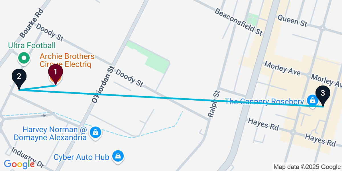 Map for 3-Stop Alexandria Brewery Bar Crawl