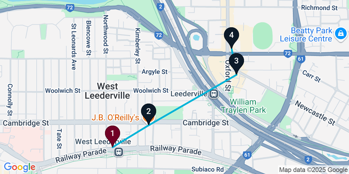 Map for 4-Stop West Leederville Live music Bar Crawl
