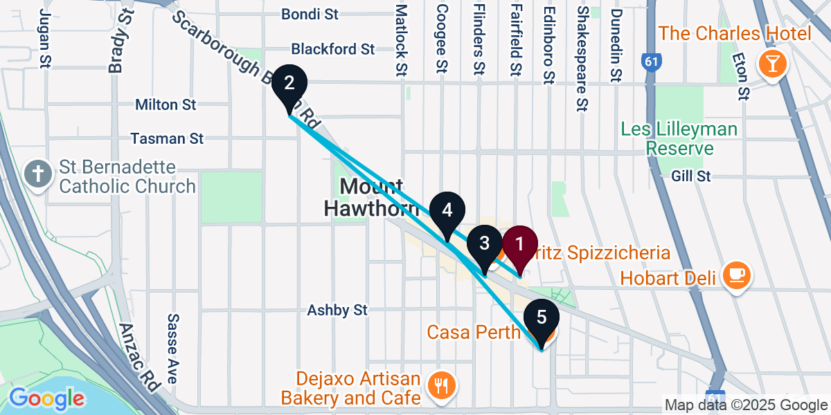 Map for 5-Stop Mount Hawthorn Wine bar Bar Crawl