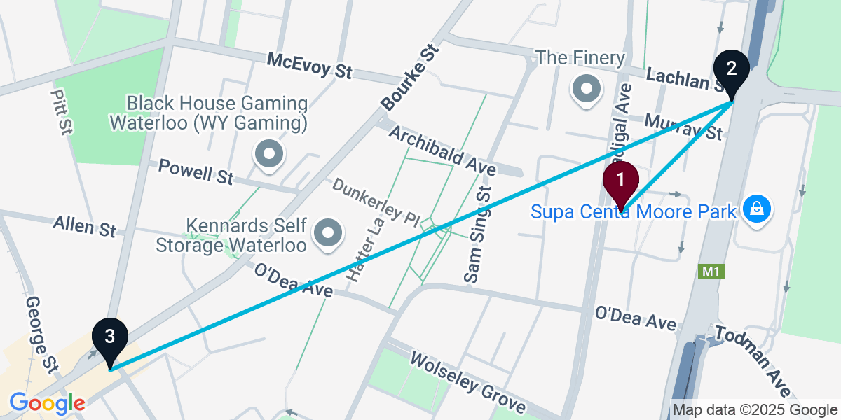 Map for 3-Stop Waterloo Pub Bar Crawl