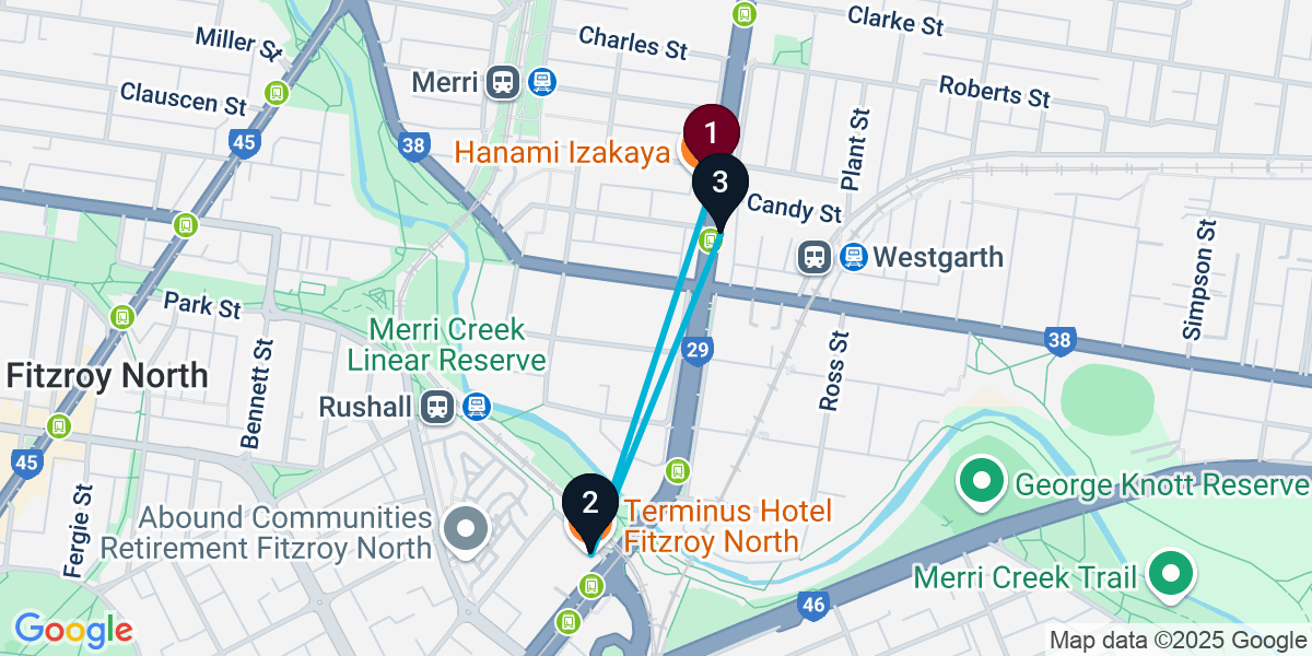 Map for Compact Northcote Bar Crawl